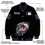 customized new york mets claw fragment black varsity jacket best selling