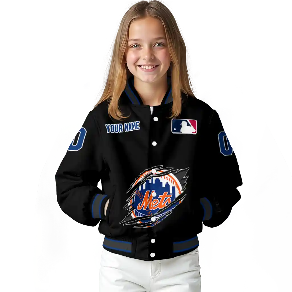 customized new york mets claw fragment black varsity jacket top rated customized new york mets claw fragment black varsity jacket top rated
