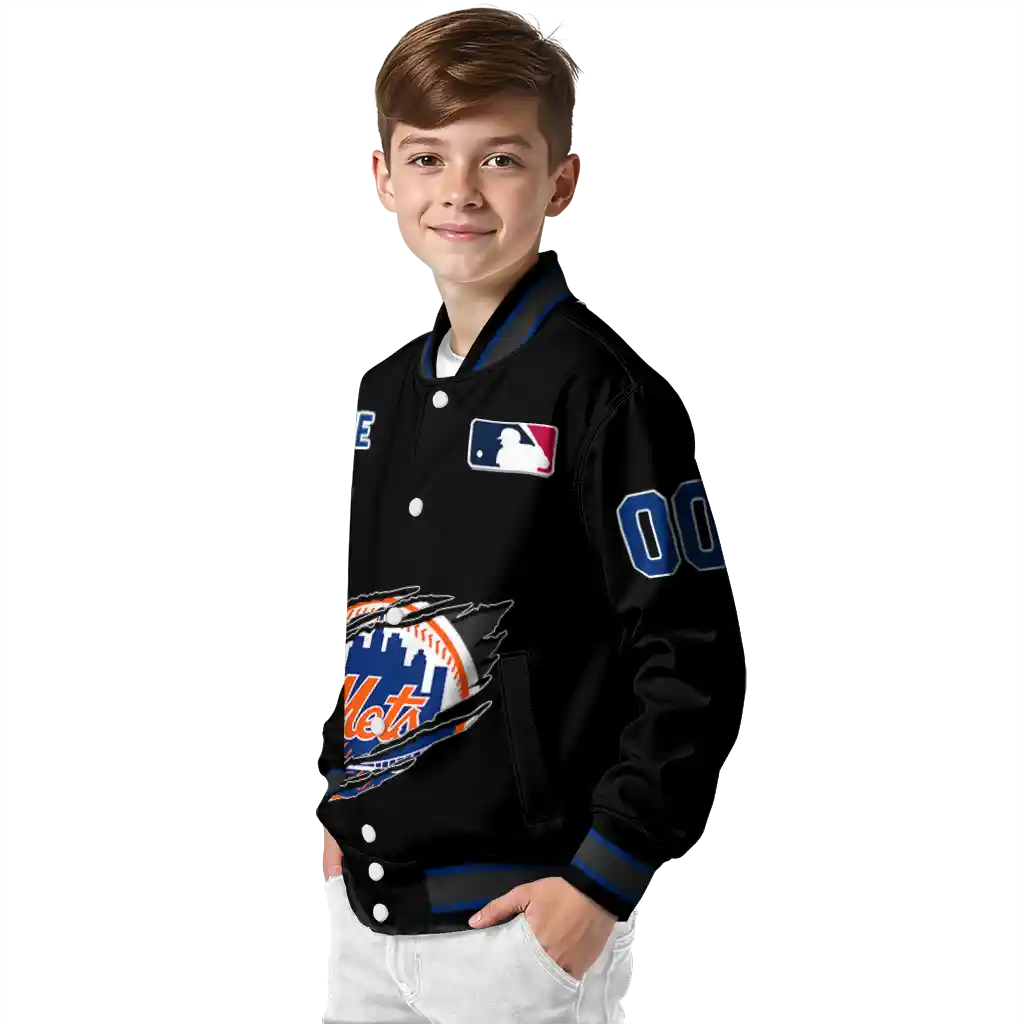 customized new york mets claw fragment black varsity jacket trendy customized new york mets claw fragment black varsity jacket trendy