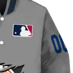 customized new york mets claw rend grey varsity jacket best selling