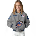 customized new york mets claw rend grey varsity jacket best selling