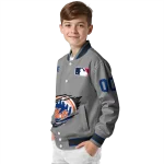 customized new york mets claw rend grey varsity jacket best selling