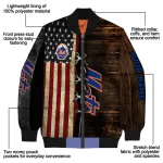 customized new york mets flag wood brown bomber jacket best selling