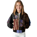 customized new york mets flag wood brown bomber jacket best selling