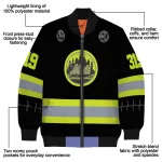 customized new york mets heartbeat accent black green bomber jacket best selling