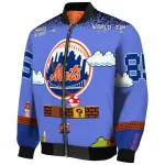 customized new york mets mario blocks blue black bomber jacket best selling