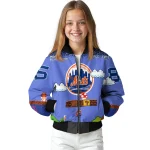 customized new york mets mario blocks blue black bomber jacket best selling