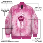 customized new york mets pink tie dye pink varsity jacket best selling
