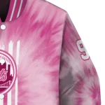 customized new york mets pink tie dye pink varsity jacket best selling