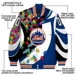 customized new york mets stars and stripes slashes blue varsity jacket best selling
