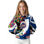 customized new york mets stars and stripes slashes blue varsity jacket best selling