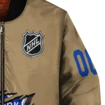 customized new york rangers claw burst beige bomber jacket best selling