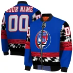 customized new york rangers skull stripe blue black bomber jacket best selling