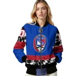 customized new york rangers skull stripe blue black bomber jacket best selling