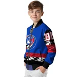 customized new york rangers skull stripe blue black bomber jacket best selling
