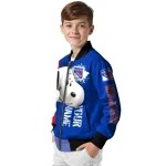 customized new york rangers snoopy head blue bomber jacket best selling