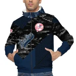customized new york yankees arrow matrix navy black windbreaker jacket best selling