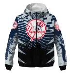 customized new york yankees brick motion navy black windbreaker jacket best selling