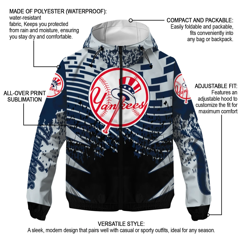 customized new york yankees brick motion navy black windbreaker jacket new arrival customized new york yankees brick motion navy black windbreaker jacket new arrival