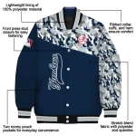 customized new york yankees camouflage print navy varsity jacket best selling