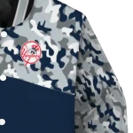 customized new york yankees camouflage print navy varsity jacket best selling