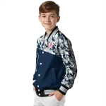 customized new york yankees camouflage print navy varsity jacket best selling