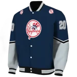 customized new york yankees chevron style navy varsity jacket best selling