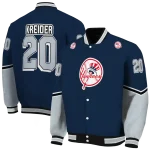 customized new york yankees chevron style navy varsity jacket best selling