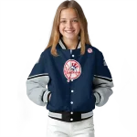 customized new york yankees chevron style navy varsity jacket best selling