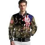 customized new york yankees patriot deer camouflage varsity jacket best selling