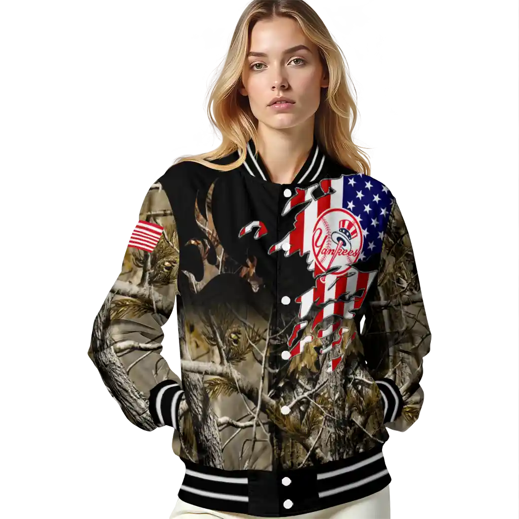 customized new york yankees patriot deer camouflage varsity jacket latest model customized new york yankees patriot deer camouflage varsity jacket latest model