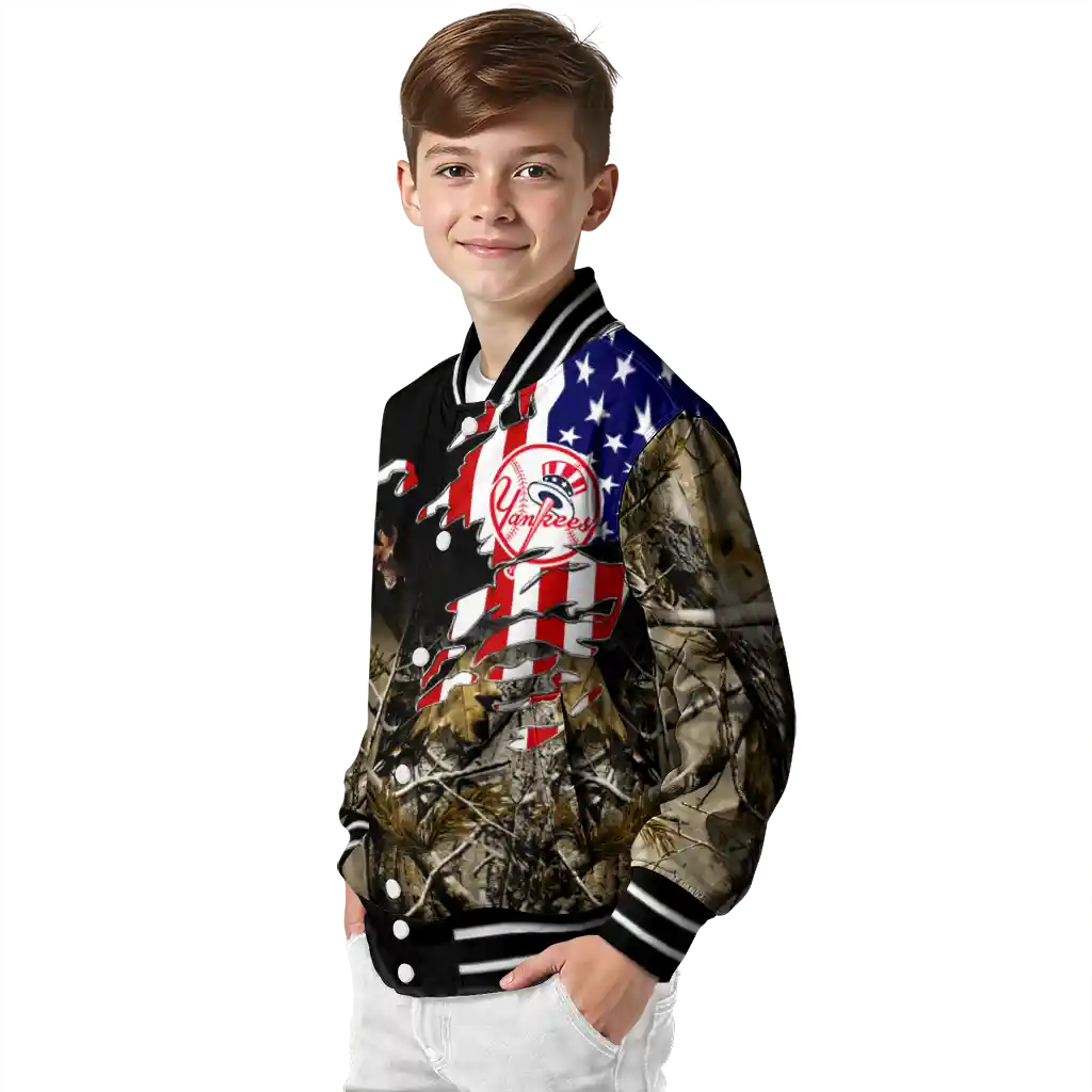 customized new york yankees patriot deer camouflage varsity jacket trendy customized new york yankees patriot deer camouflage varsity jacket trendy