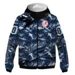 customized new york yankees shark art navy windbreaker jacket best selling