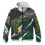 customized north dakota state bison claw mesh green gray windbreaker jacket best selling