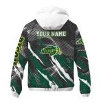 customized north dakota state bison claw mesh green gray windbreaker jacket best selling