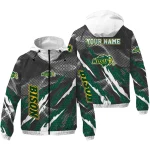 customized north dakota state bison claw mesh green gray windbreaker jacket best selling