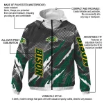 customized north dakota state bison claw mesh green gray windbreaker jacket best selling