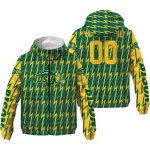 customized north dakota state bison lightning strike grid green windbreaker jacket best selling