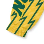 customized north dakota state bison lightning strike grid green windbreaker jacket best selling