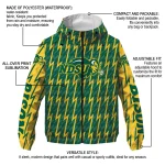 customized north dakota state bison lightning strike grid green windbreaker jacket best selling