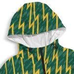 customized north dakota state bison lightning strike grid green windbreaker jacket best selling