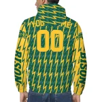 customized north dakota state bison lightning strike grid green windbreaker jacket best selling