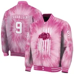 customized north dakota state bison pink tie dye pink varsity jacket best selling
