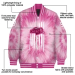 customized north dakota state bison pink tie dye pink varsity jacket best selling
