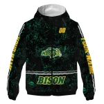 customized north dakota state bison shards cluster green windbreaker jacket best selling