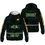 customized north dakota state bison shards cluster green windbreaker jacket best selling