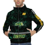 customized north dakota state bison shards cluster green windbreaker jacket best selling