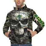 customized north dakota state bison skull camo camouflage windbreaker jacket best selling
