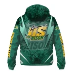 customized north dakota state bison us rock star green windbreaker jacket best selling