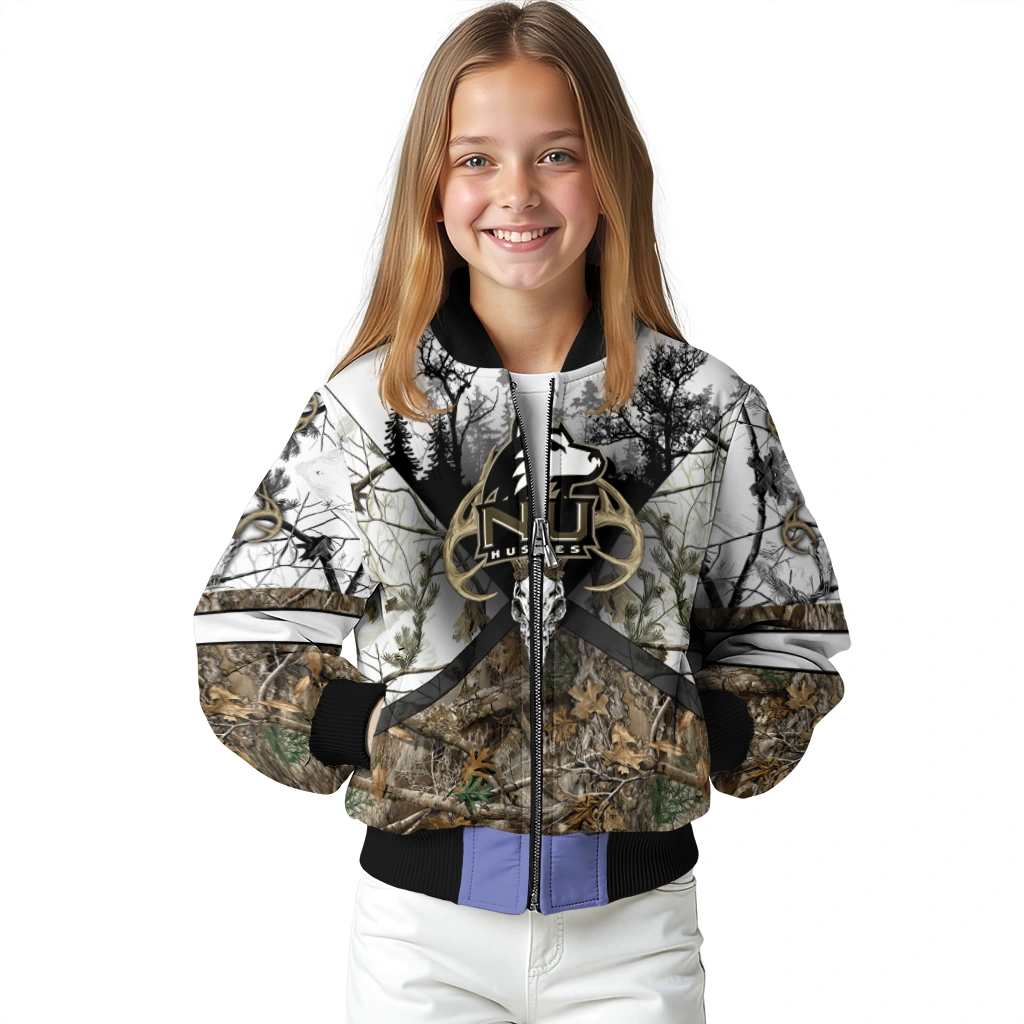 customized northern illinois huskies deer skull camouflage white bomber jacket top rated customized northern illinois huskies deer skull camouflage white bomber jacket top rated